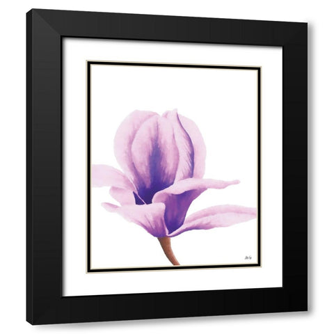 Purple Orchid Black Modern Wood Framed Art Print with Double Matting by Fay, Mela
