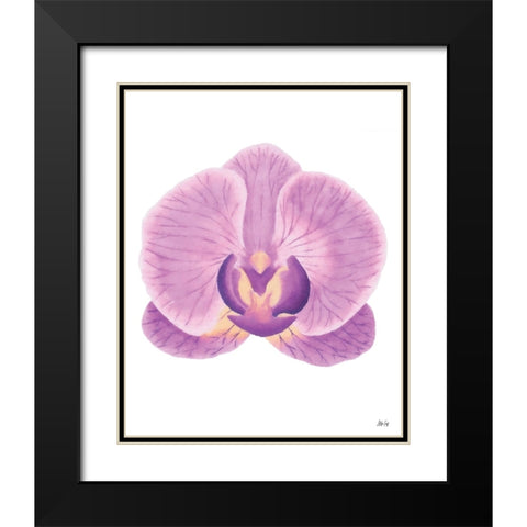 Purple Orchid II Black Modern Wood Framed Art Print with Double Matting by Fay, Mela
