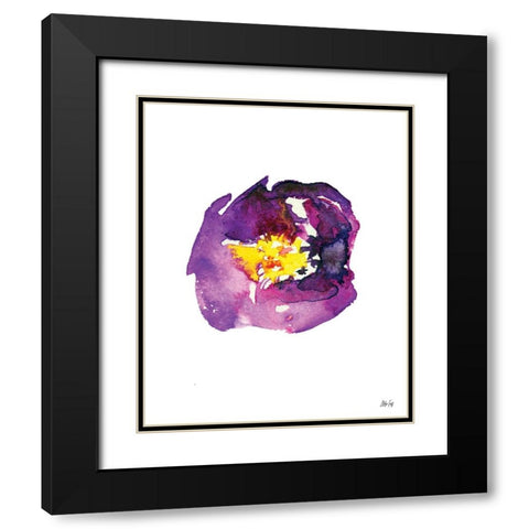 Purple Flower I Black Modern Wood Framed Art Print with Double Matting by Fay, Mela