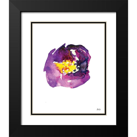 Purple Flower I Black Modern Wood Framed Art Print with Double Matting by Fay, Mela