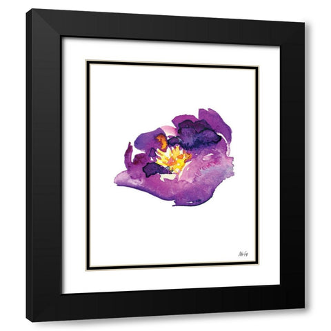 Purple Flower II Black Modern Wood Framed Art Print with Double Matting by Fay, Mela