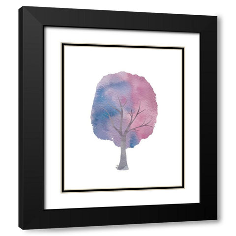 Purple Tree II Black Modern Wood Framed Art Print with Double Matting by Fay, Mela