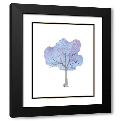 Purple Tree IV Black Modern Wood Framed Art Print with Double Matting by Fay, Mela
