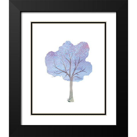 Purple Tree IV Black Modern Wood Framed Art Print with Double Matting by Fay, Mela