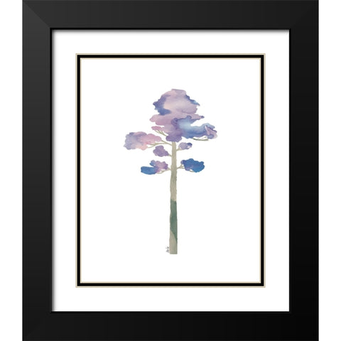 Purple Tree V Black Modern Wood Framed Art Print with Double Matting by Fay, Mela