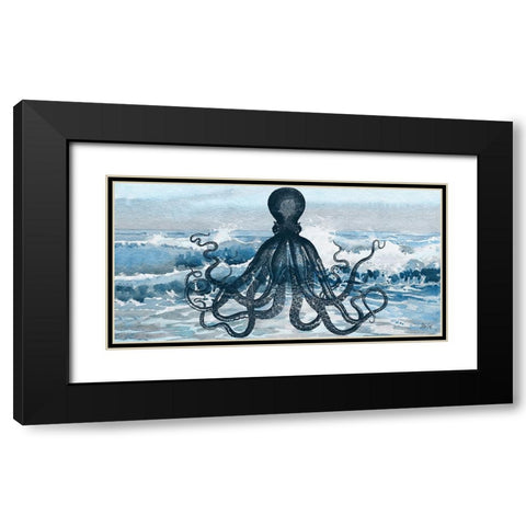Octopus Black Modern Wood Framed Art Print with Double Matting by Fay, Mela