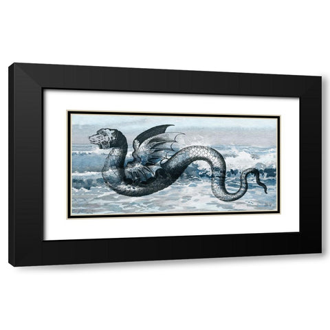 Sea Monster Black Modern Wood Framed Art Print with Double Matting by Fay, Mela