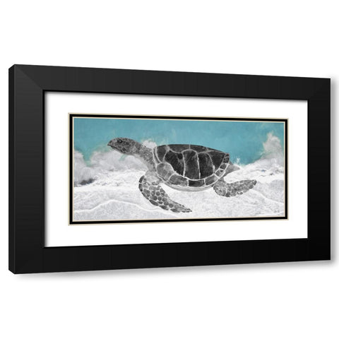 Turtle Black Modern Wood Framed Art Print with Double Matting by Fay, Mela