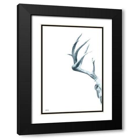 Antlers I Black Modern Wood Framed Art Print with Double Matting by Fay, Mela