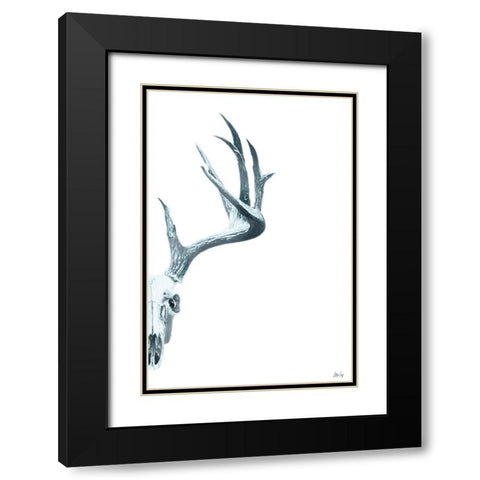 Antlers II Black Modern Wood Framed Art Print with Double Matting by Fay, Mela