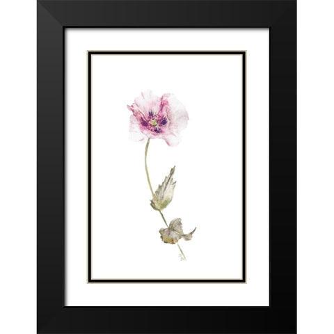 Floral I Black Modern Wood Framed Art Print with Double Matting by Fay, Mela