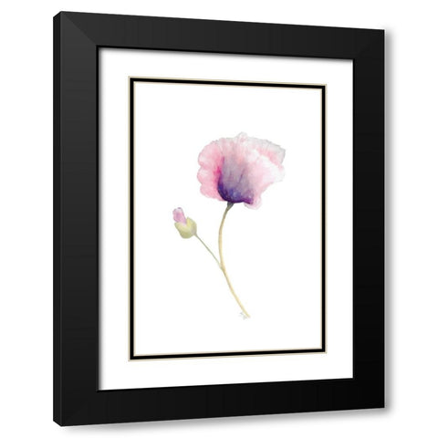 Floral III Black Modern Wood Framed Art Print with Double Matting by Fay, Mela