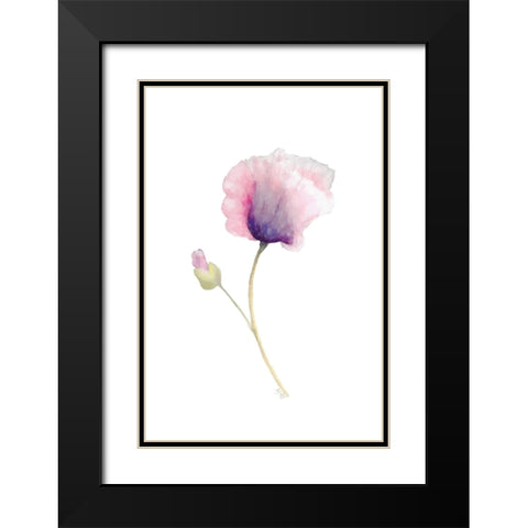 Floral III Black Modern Wood Framed Art Print with Double Matting by Fay, Mela