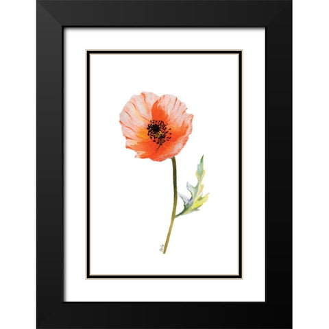Poppy I Black Modern Wood Framed Art Print with Double Matting by Fay, Mela