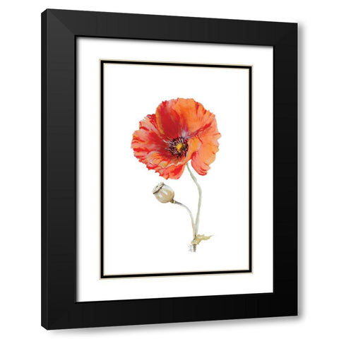 Poppy III Black Modern Wood Framed Art Print with Double Matting by Fay, Mela