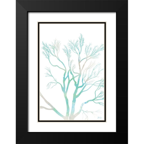 Green Tree I Black Modern Wood Framed Art Print with Double Matting by Fay, Mela