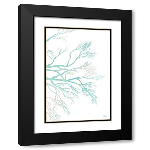 Green Tree II Black Modern Wood Framed Art Print with Double Matting by Fay, Mela