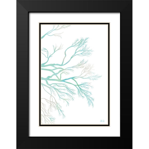 Green Tree II Black Modern Wood Framed Art Print with Double Matting by Fay, Mela