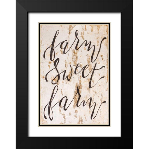 Farm Sweet Farm Black Modern Wood Framed Art Print with Double Matting by Strong, Molly Susan