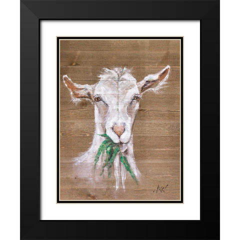 Goat Black Modern Wood Framed Art Print with Double Matting by Strong, Molly Susan
