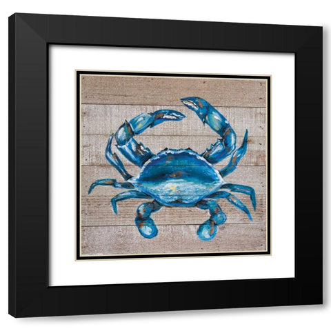 Blue Crab Black Modern Wood Framed Art Print with Double Matting by Strong, Molly Susan