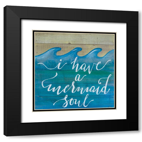 Mermaid Soul Black Modern Wood Framed Art Print with Double Matting by Strong, Molly Susan