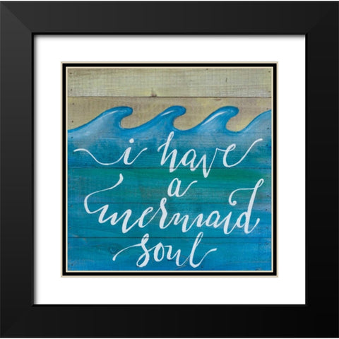 Mermaid Soul Black Modern Wood Framed Art Print with Double Matting by Strong, Molly Susan