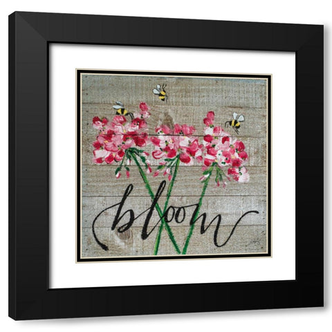 Bloom Black Modern Wood Framed Art Print with Double Matting by Strong, Molly Susan