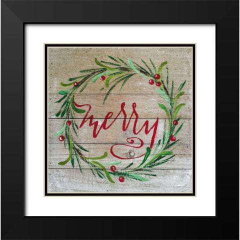 Merry Black Modern Wood Framed Art Print with Double Matting by Strong, Molly Susan