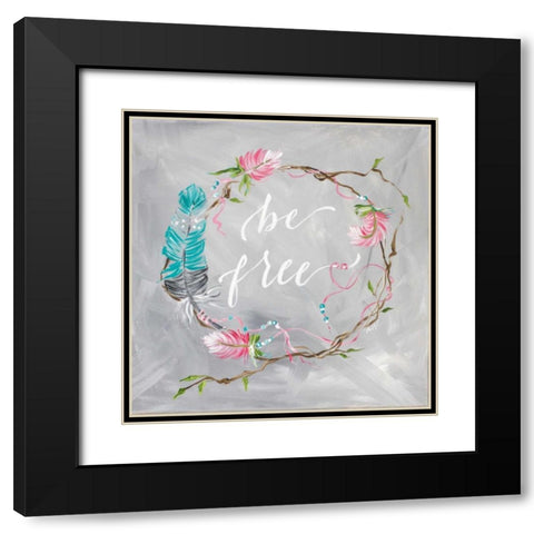 Be Free Black Modern Wood Framed Art Print with Double Matting by Strong, Molly Susan