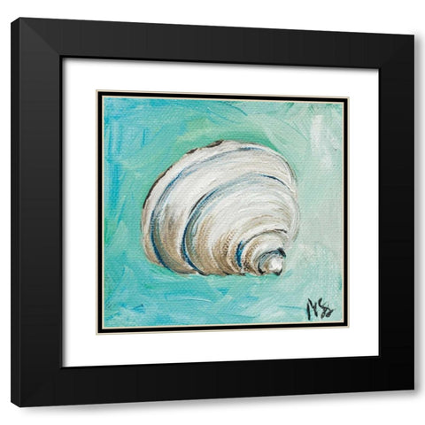 Shell Black Modern Wood Framed Art Print with Double Matting by Strong, Molly Susan