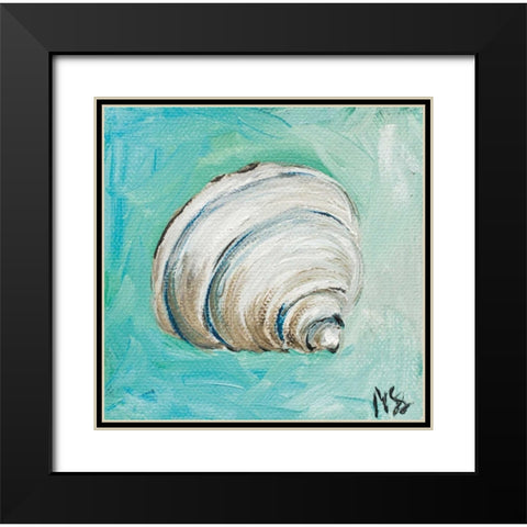 Shell Black Modern Wood Framed Art Print with Double Matting by Strong, Molly Susan