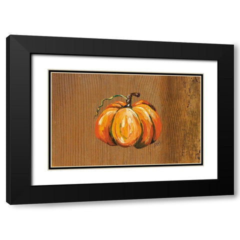 Orange Pumpkin Black Modern Wood Framed Art Print with Double Matting by Strong, Molly Susan