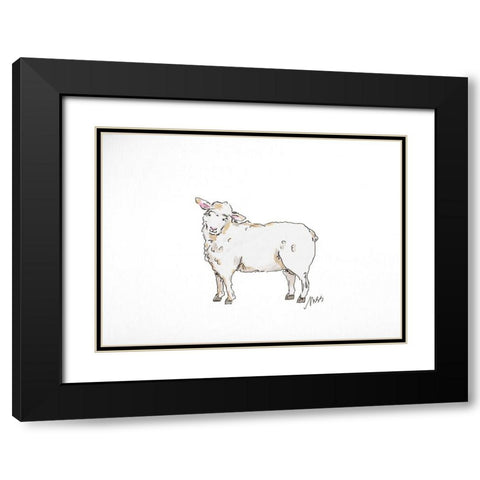 Sheep Black Modern Wood Framed Art Print with Double Matting by Strong, Molly Susan