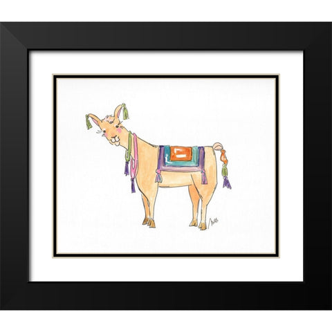 Llama Two Black Modern Wood Framed Art Print with Double Matting by Strong, Molly Susan