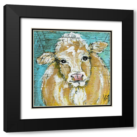Blondie Black Modern Wood Framed Art Print with Double Matting by Strong, Molly Susan
