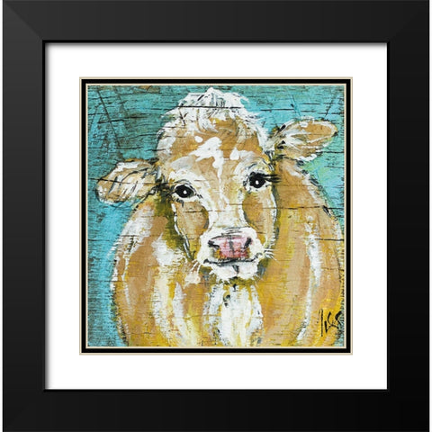 Blondie Black Modern Wood Framed Art Print with Double Matting by Strong, Molly Susan