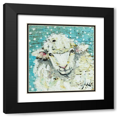 Sheep Black Modern Wood Framed Art Print with Double Matting by Strong, Molly Susan