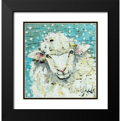Sheep Black Modern Wood Framed Art Print with Double Matting by Strong, Molly Susan