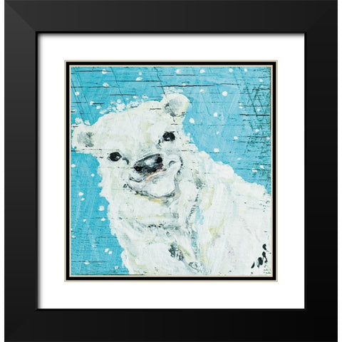 Polar Bear Black Modern Wood Framed Art Print with Double Matting by Strong, Molly Susan