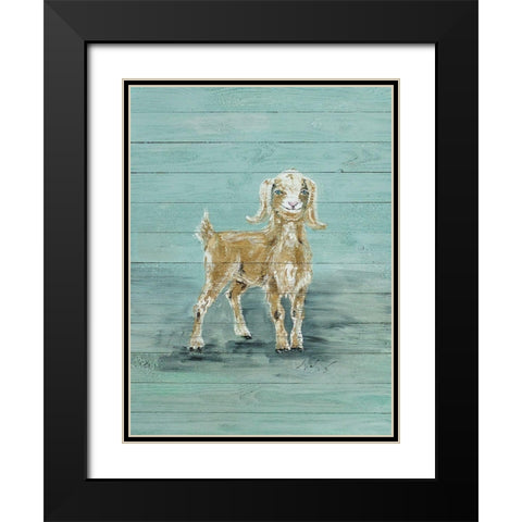 Baby Goat Black Modern Wood Framed Art Print with Double Matting by Strong, Molly Susan