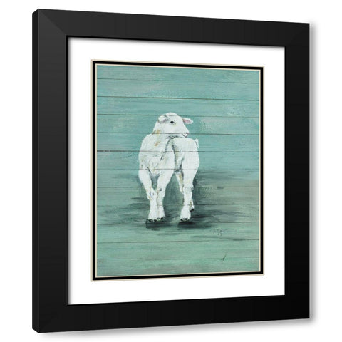 Baby Lamb Black Modern Wood Framed Art Print with Double Matting by Strong, Molly Susan