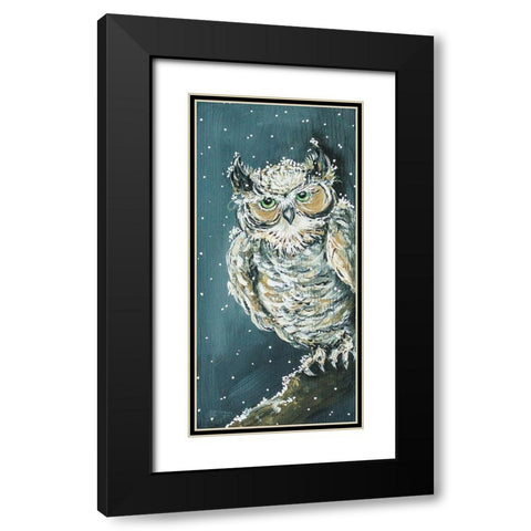 Snowy Owl Black Modern Wood Framed Art Print with Double Matting by Strong, Molly Susan