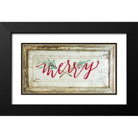 Merry Black Modern Wood Framed Art Print with Double Matting by Strong, Molly Susan
