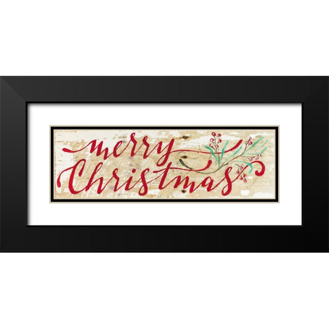 Merry Christmas II Black Modern Wood Framed Art Print with Double Matting by Strong, Molly Susan
