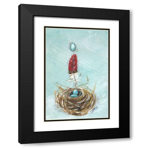 Robin Black Modern Wood Framed Art Print with Double Matting by Strong, Molly Susan