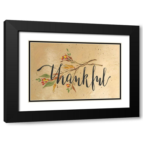 Thankful Black Modern Wood Framed Art Print with Double Matting by Strong, Molly Susan
