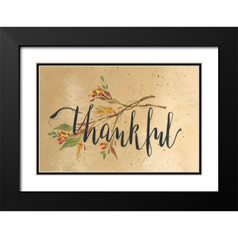Thankful Black Modern Wood Framed Art Print with Double Matting by Strong, Molly Susan