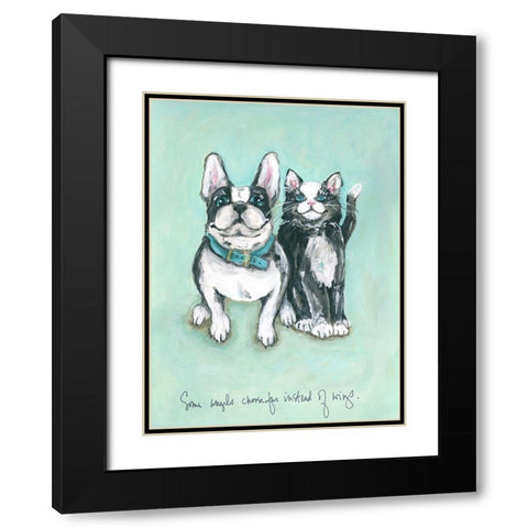 Some Angels Black Modern Wood Framed Art Print with Double Matting by Strong, Molly Susan