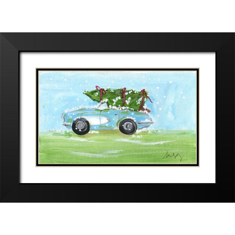 Convertible Christmas Black Modern Wood Framed Art Print with Double Matting by Strong, Molly Susan